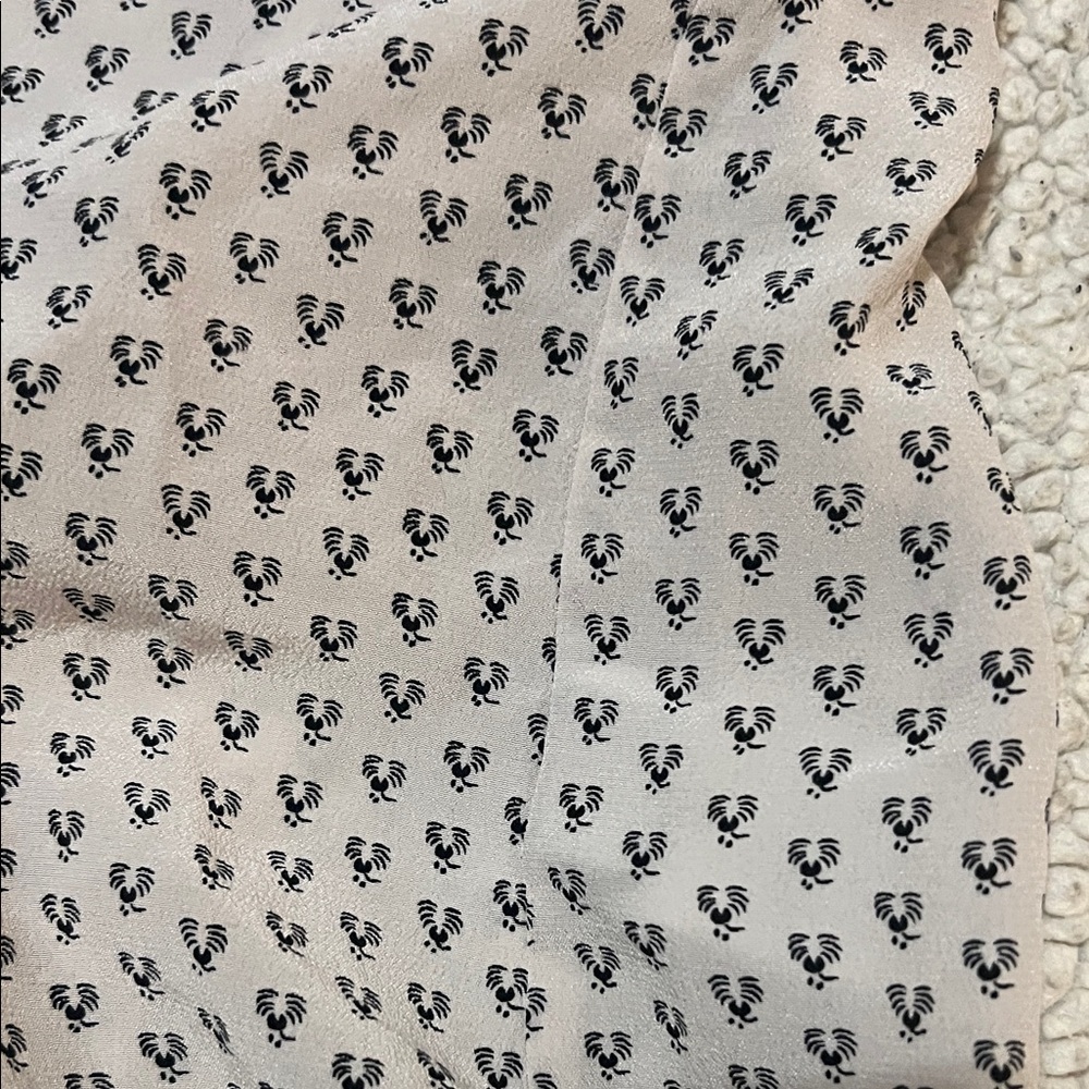 J. Crew Cream Patterned Ruffle Blouse - Picture 7 of 8